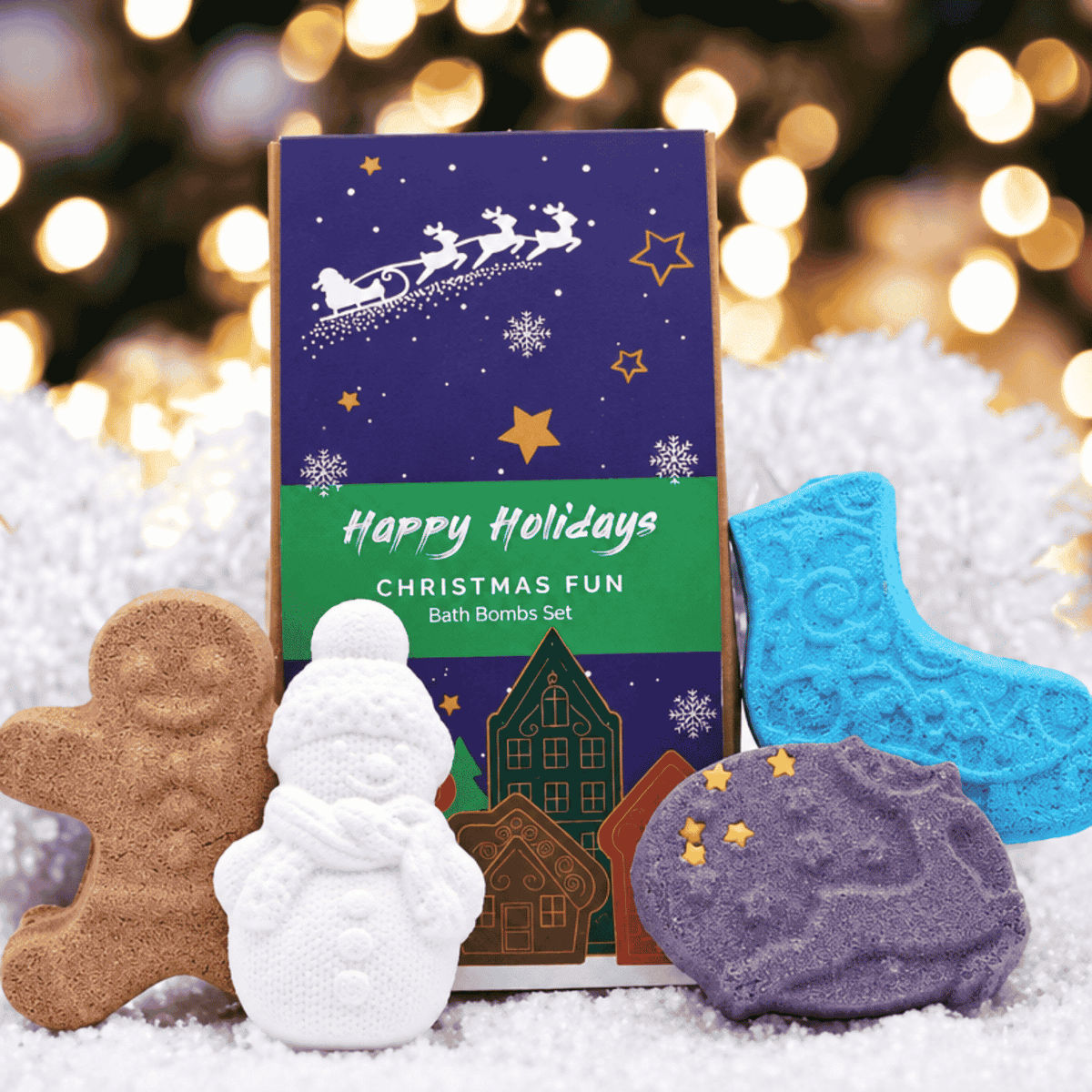 Christmas gifts for her – Christmas Fun Bath Bomb Gift Pack with four festive bath bombs