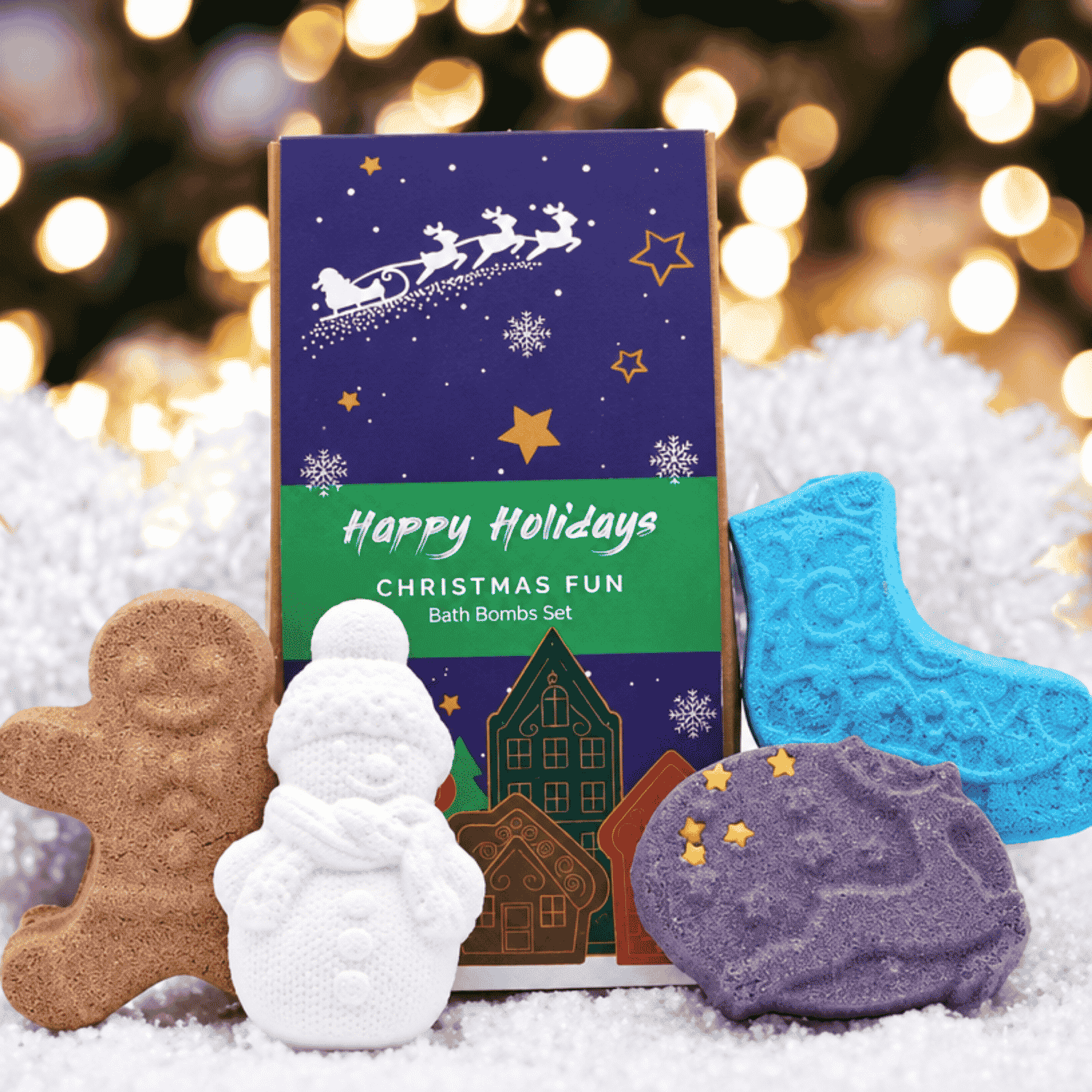 Christmas gifts for her – Christmas Fun Bath Bomb Gift Pack with four festive bath bombs