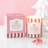 Pink Peppermint Scented Candle with matching pink and red Christmas gift box