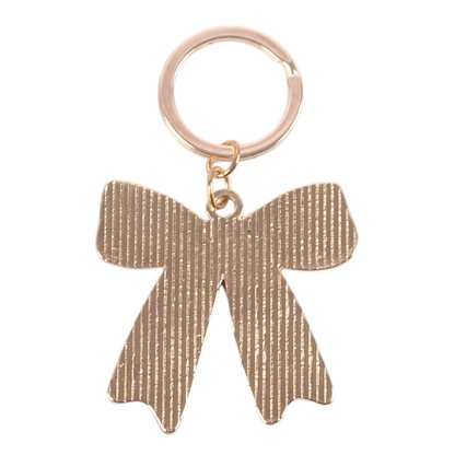 Christmas stocking filler – festive red bow keyring with gold-toned keyring attachment