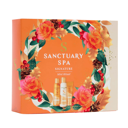 Sanctuary Spa Signature Mini Ritual Gift Set with 75ml body wash, 75ml body lotion and 50ml body scrub