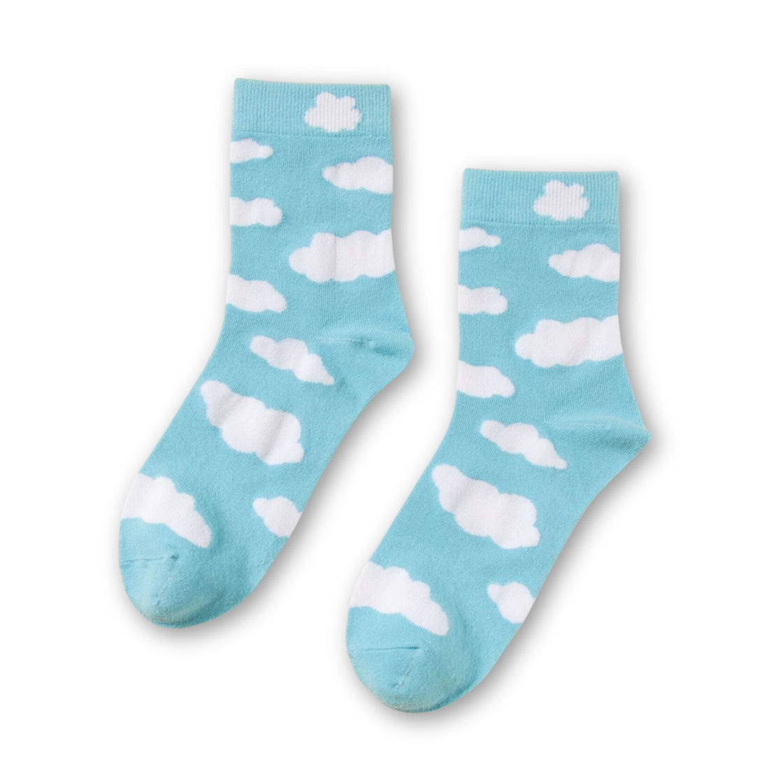 Cloud Print Socks - Blue featuring cheerful white clouds add a dreamy touch, perfect for a fun, comfortable accessory. Ideal for gifting.