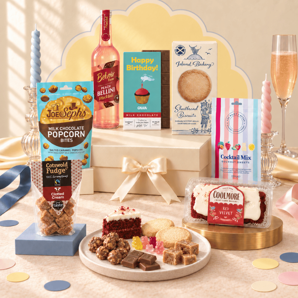 Corporate gifts - Birthday Indulgence Hamper with premium birthday treats
