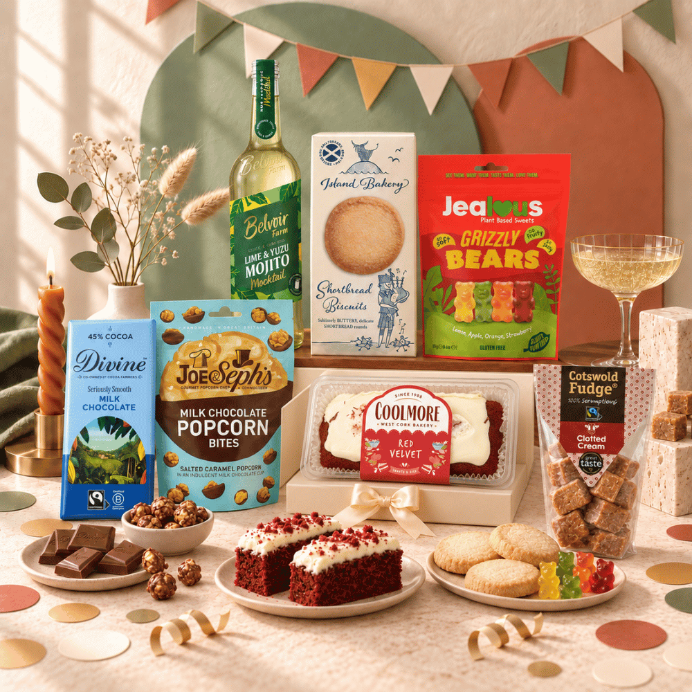 Corporate gifts birthday hamper with alcohol-free celebratory drink