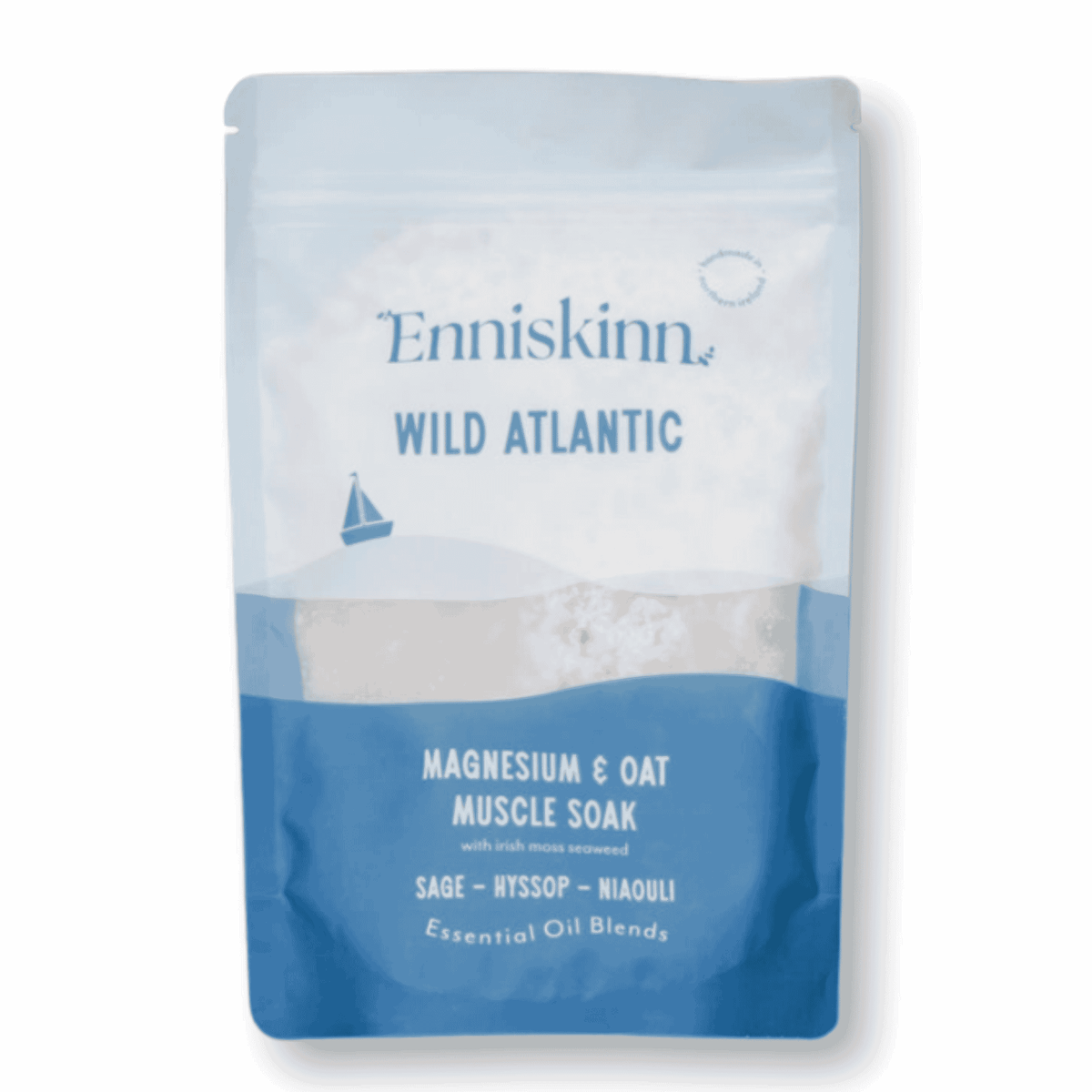 Corporate gifts featuring Enniskinn Wild Atlantic Magnesium &amp; Oat Muscle Soak with Irish moss seaweed and essential oils.
