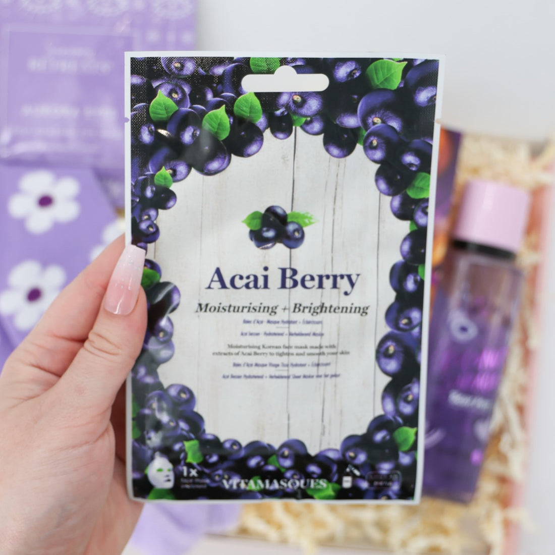 Self care gifts – Evening Calm box featuring a hot chocolate spoon, eye mask, and calming skincare