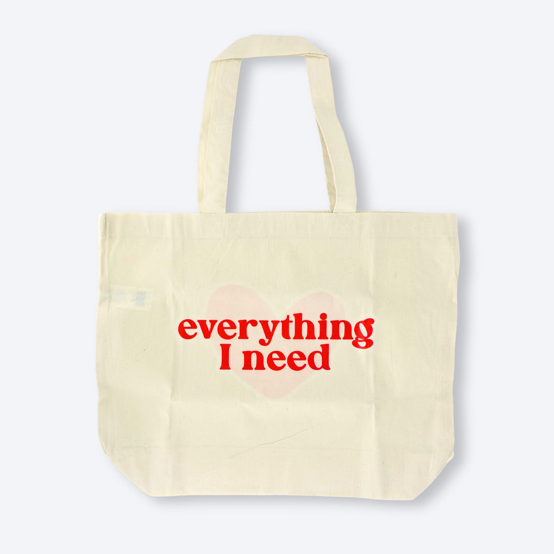 Everything I Need Tote Shopping Bag with red text, ideal for daily use, combining style and practicality, perfect for gifting.