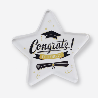 Congrats Star Plaque – star-shaped graduation gift for her