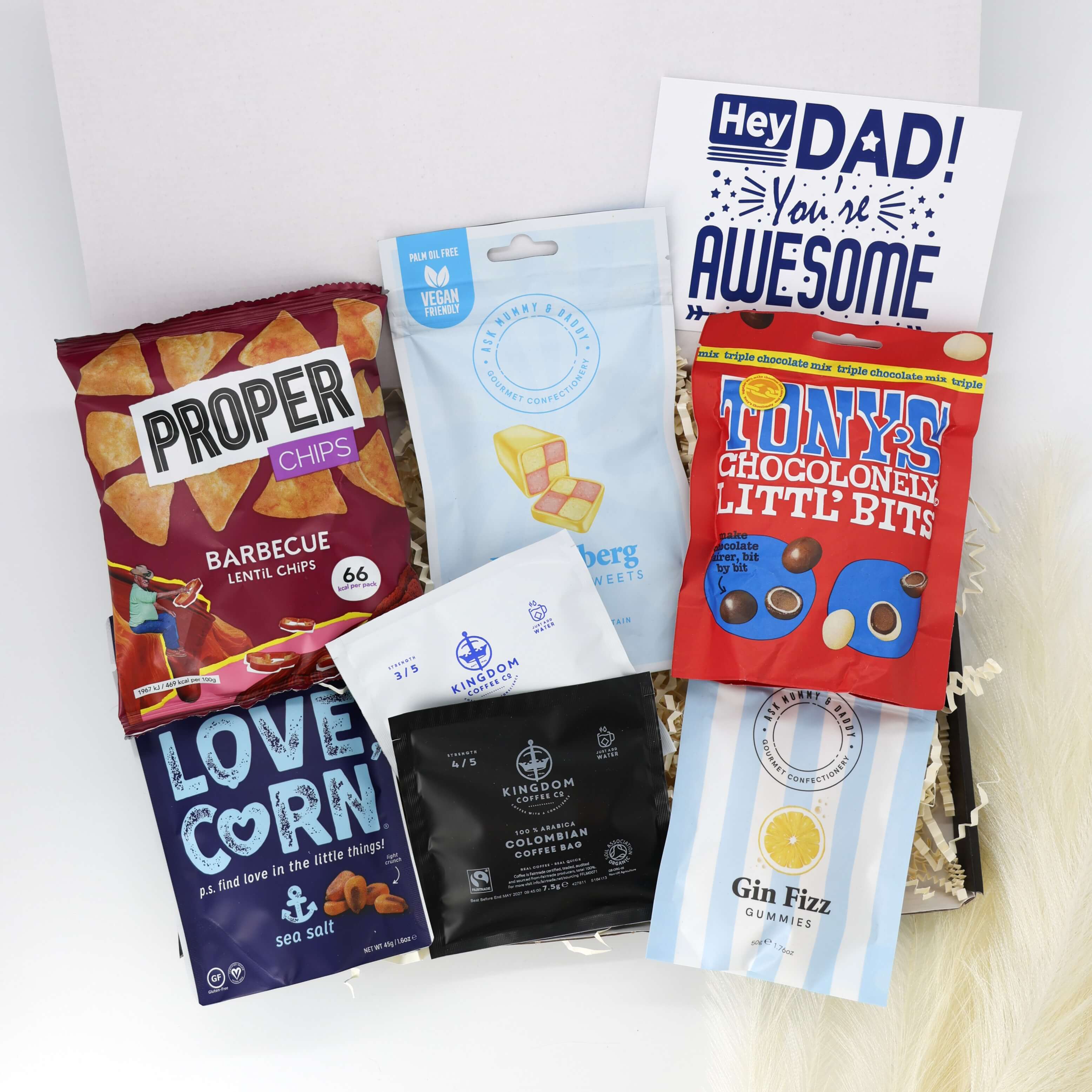 Cosy Bites Box – father’s day snack box with crisps, coffee and sweets
