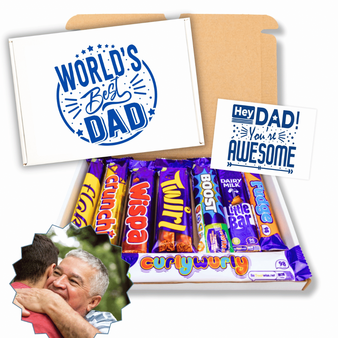 fathers day gift – selection of favourite chocolate bars for dad