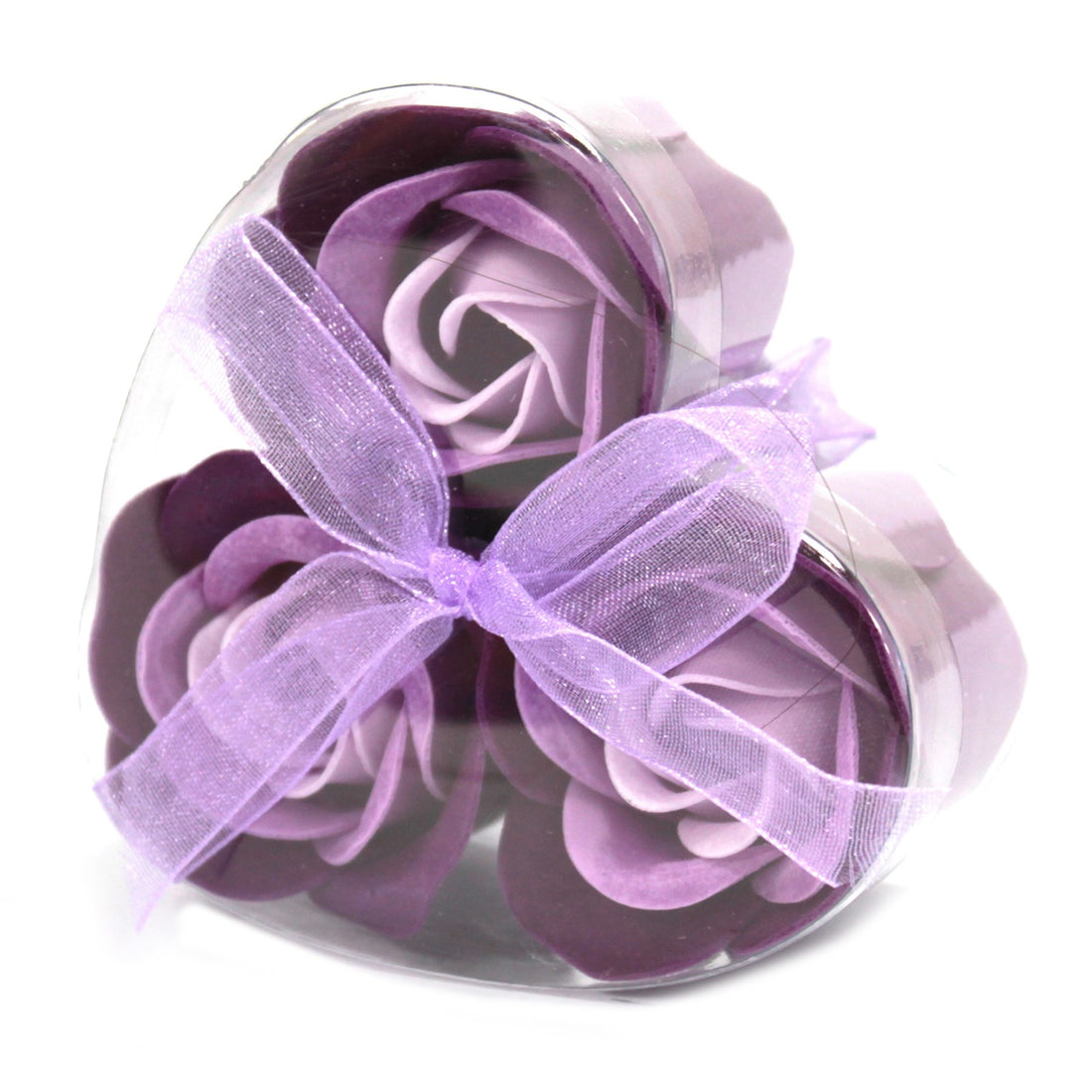 Flower Soap - Purple: Close-up of a luxurious, handcrafted purple rose soap, intricately detailed, perfect for elegant gift boxes or a sophisticated bathing experience.