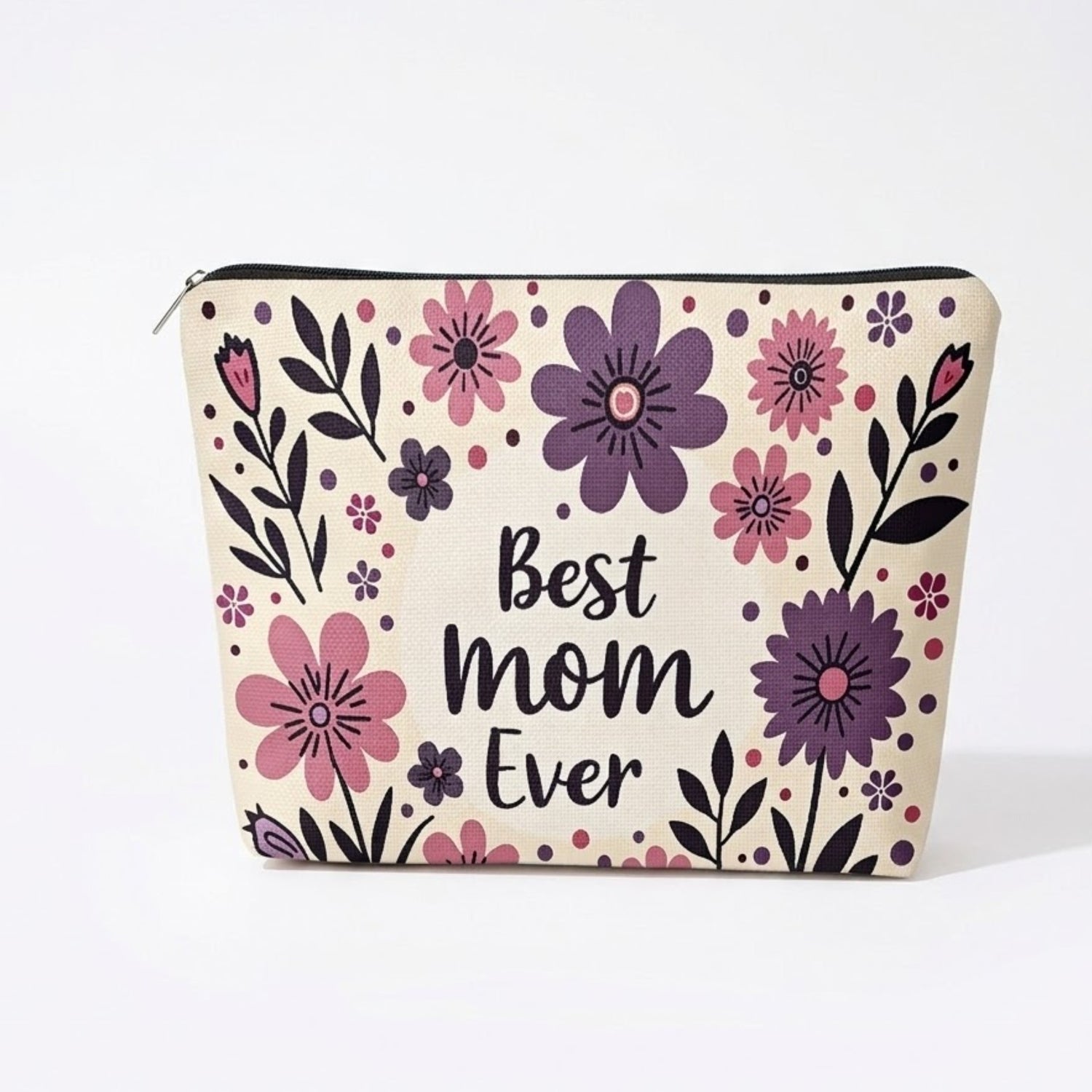 Gifts for mum – Best Mom Ever floral makeup pouch