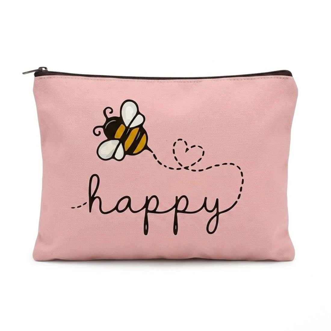 Gifts for her – bee themed pouch with heart trail detail and minimalist cheerful design