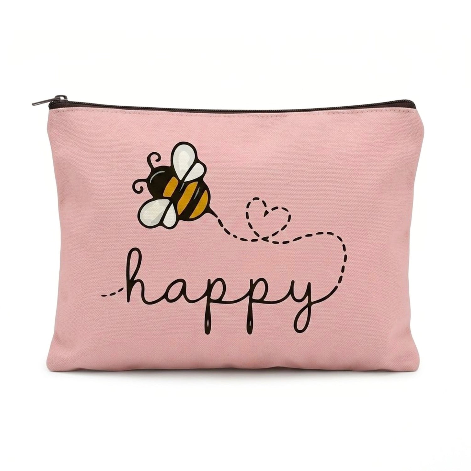 Gifts for her – bee themed pouch with heart trail detail and minimalist cheerful design