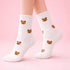 Cute Teddy Socks – white ankle socks featuring mini teddy bears, ideal gifts for her