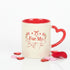 Gifts for her – For my best tea mug with heart-shaped handle and red interior