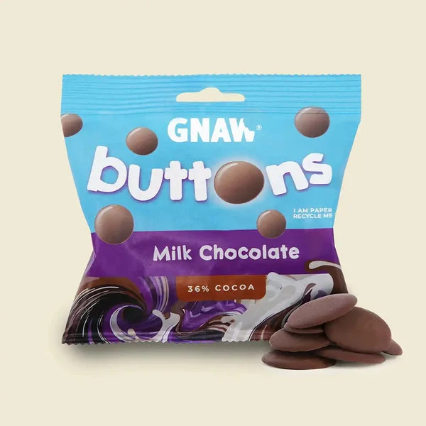 gifts for her – Gnaw Milk Chocolate Buttons with smooth creamy milk chocolate