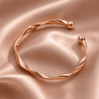 gifts for her – elegant rose gold cuff bracelet with twisted design