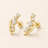 gifts for her – Starlight gold crystal earrings with curved design