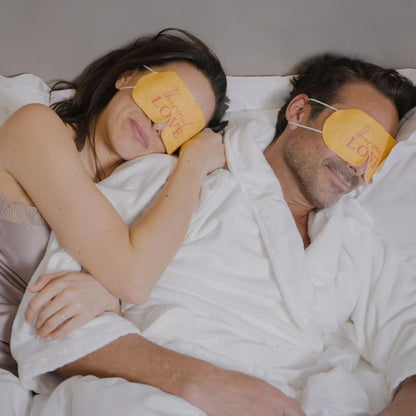 Self care gifts Thermal Love Self Heating Eye Mask for calming tired eyes.