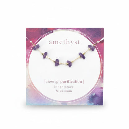 Amethyst Bracelet - Stone Of Purification features delicate amethyst beads, symbolizing inner peace and wisdom with a minimalist, stylish design.