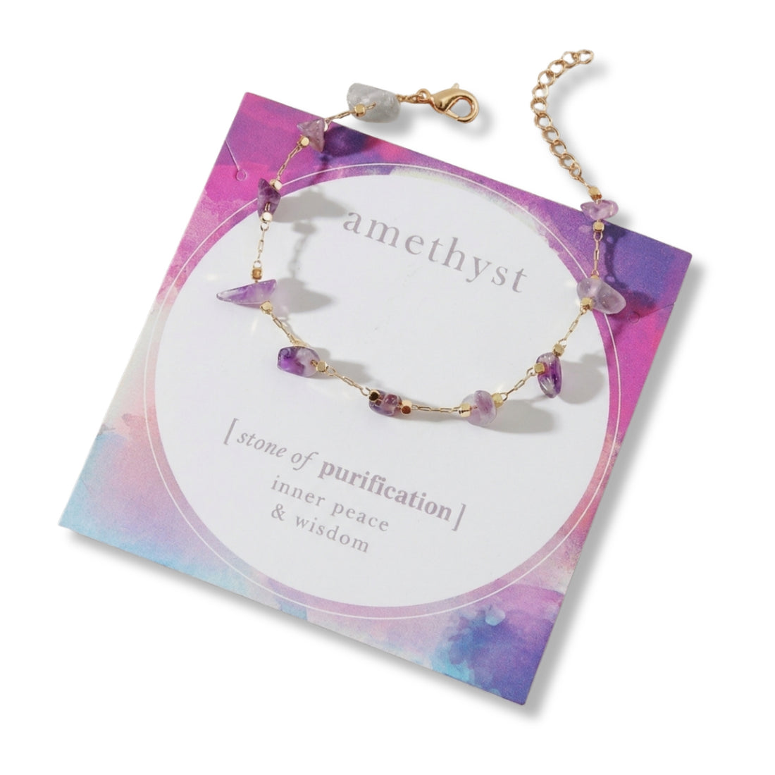 Amethyst Bracelet - Stone Of Purification features delicate amethyst beads, symbolizing inner peace and wisdom with a minimalist, stylish design.