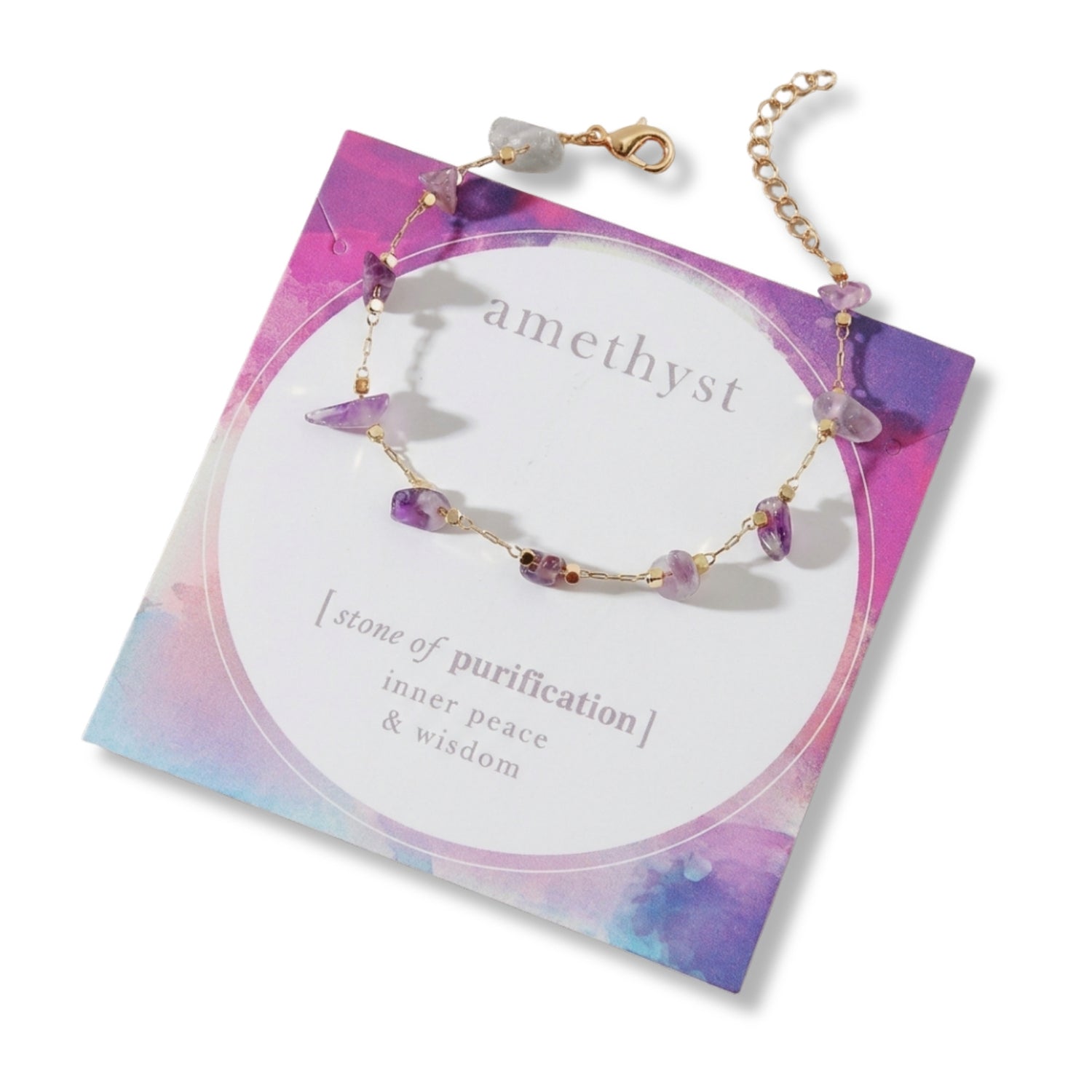 Amethyst Bracelet - Stone Of Purification features delicate amethyst beads, symbolizing inner peace and wisdom with a minimalist, stylish design.