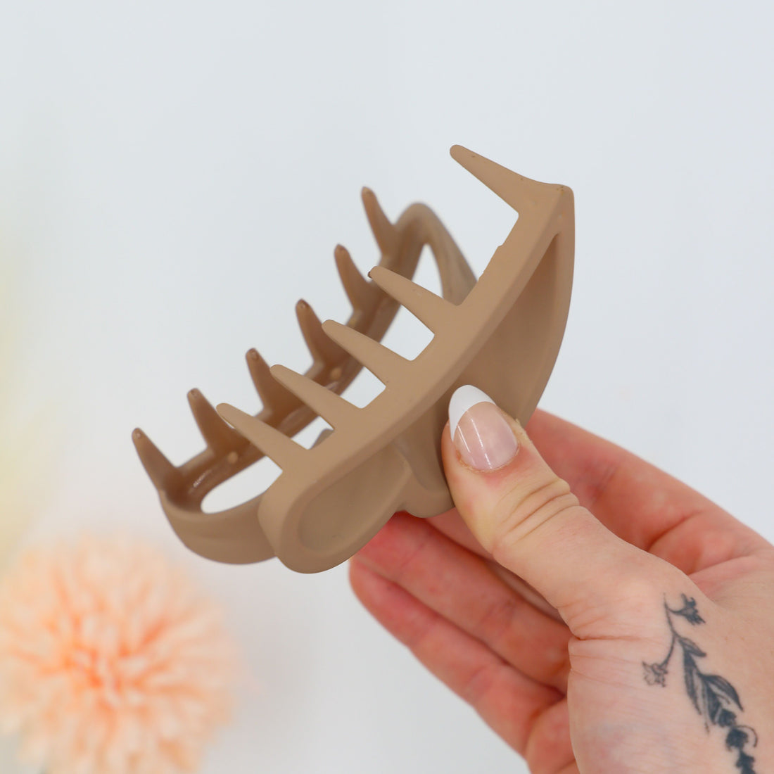 Matte Brown Hair Clip – stylish practical hair gift for her