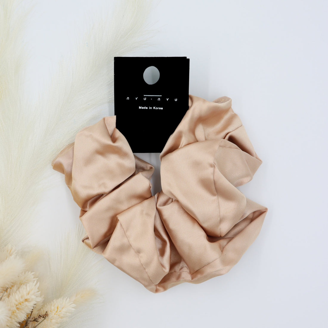 Gifts for her – brown silk scrunchie elegant hair accessory