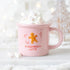 Gifts for her – Gingerbread Latte Ceramic Mug festive pink design
