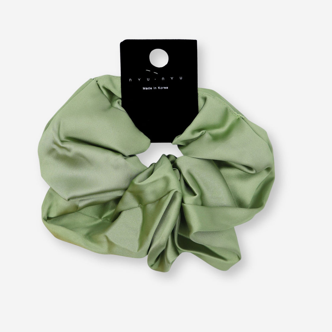 Gifts for her – green silk scrunchie chic everyday gift
