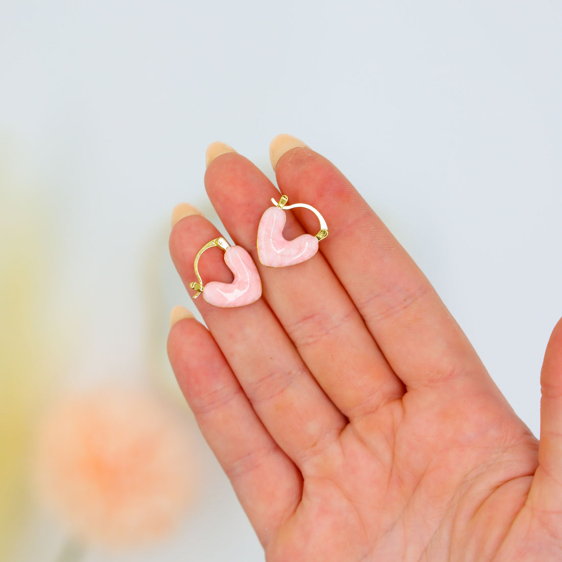 Elegant Pink Heart Crystal Earrings – jewellery gift for her