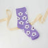 Floral Socks Gift – purple daisy socks gift for her with cosy style


