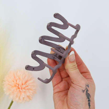 Matte Purple Wavy Hair Clip – stylish practical gift for her