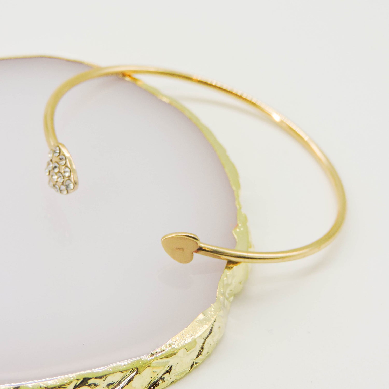 Gold Heart &amp; Diamond Bracelet