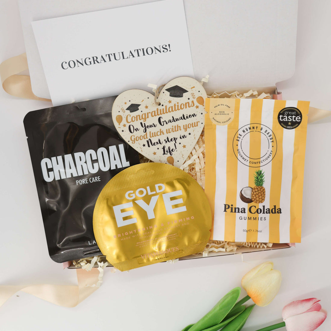 Graduation gift box for her – Celebrate the Win with skincare and sweets

