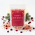 A stand-up pouch of Himalayan bath salts with a red &