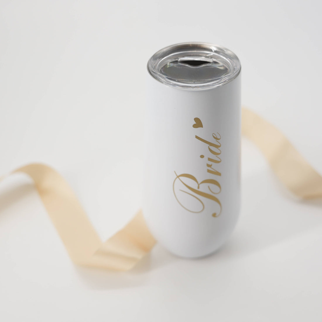 Bride Tumbler Flask – white and gold hen do gift for her