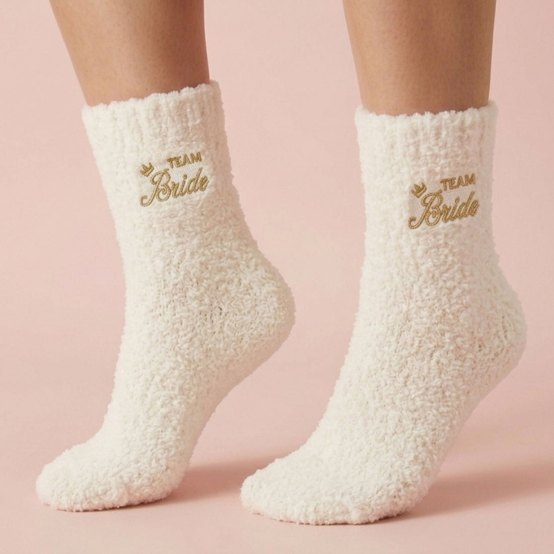 Team Bride Fluffy Socks – hen do gift with cosy bridal party style
