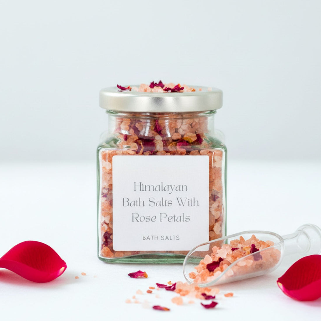 Himalayan Bath Salts with Rose Petals – relaxing self care gifts for her