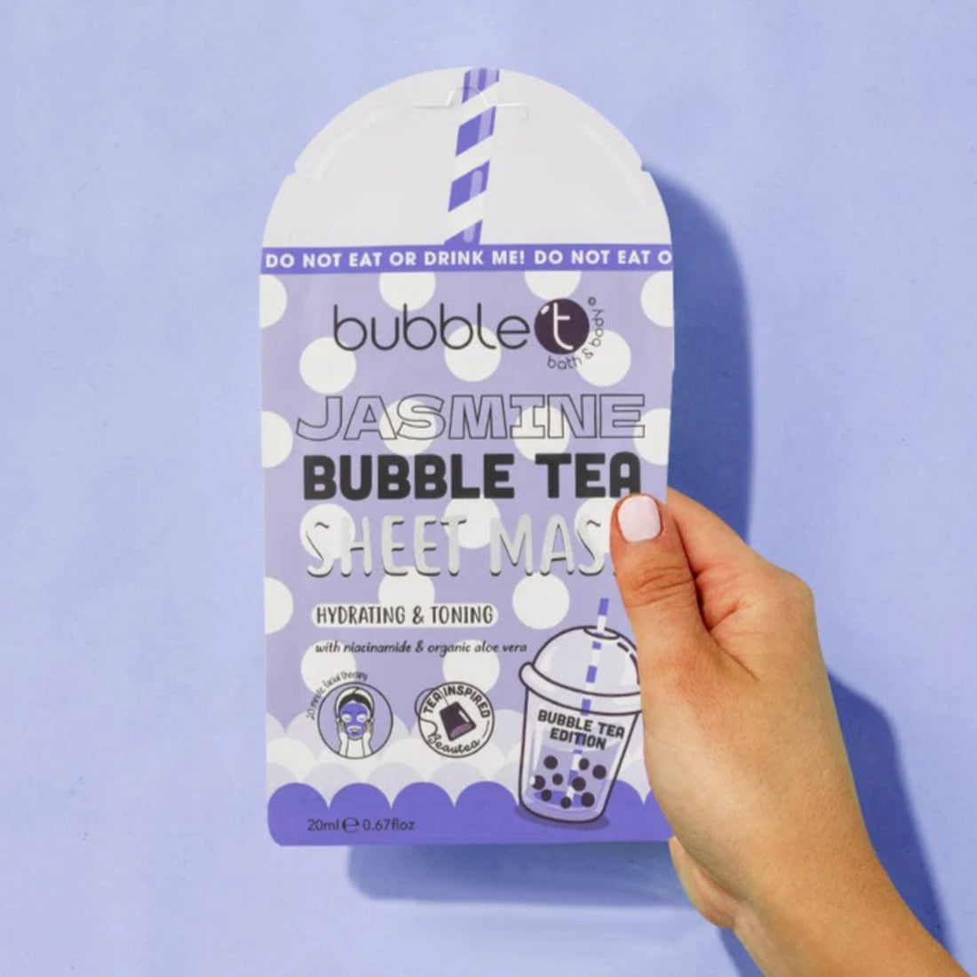 Hand holding Jasmine Face Mask - Hydrating &amp; Toning, offering a spa-like experience with jasmine fragrance, enriched with aloe vera for deep hydration and skin revitalization.