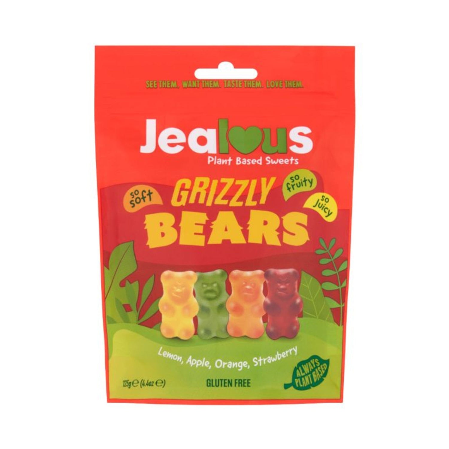 Jealous Grizzly Bear Gummies 125g plant-based vegan sweets