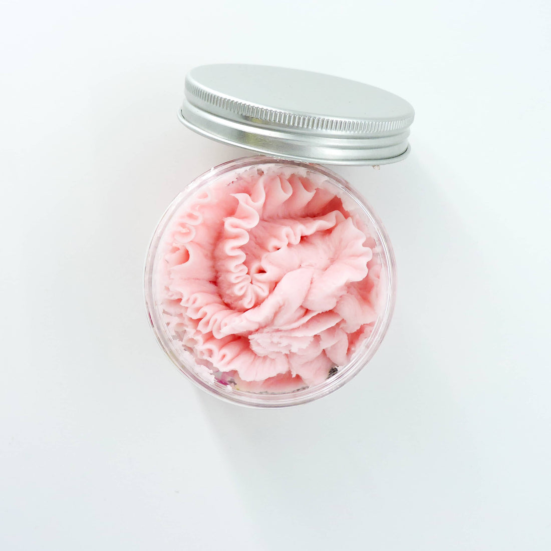 Lemon Sherbet Whipped Soap Bliss, a creamy pink dessert-like soap with a zesty scent, perfect for luxurious skin nourishment and refreshing self-care.