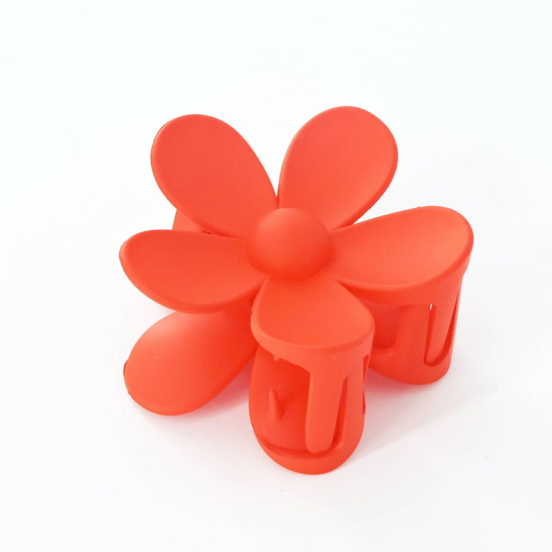 Orange Matte Flower Large Hair Clip, featuring a bold flower design, adds vibrant charm and playfulness to hairstyles, perfect for stylish daily wear or gifting.