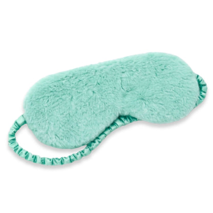 Plush Eye Mask - Green, featuring an ultra-soft texture and secure fit, ideal for blocking light and enhancing sleep comfort.