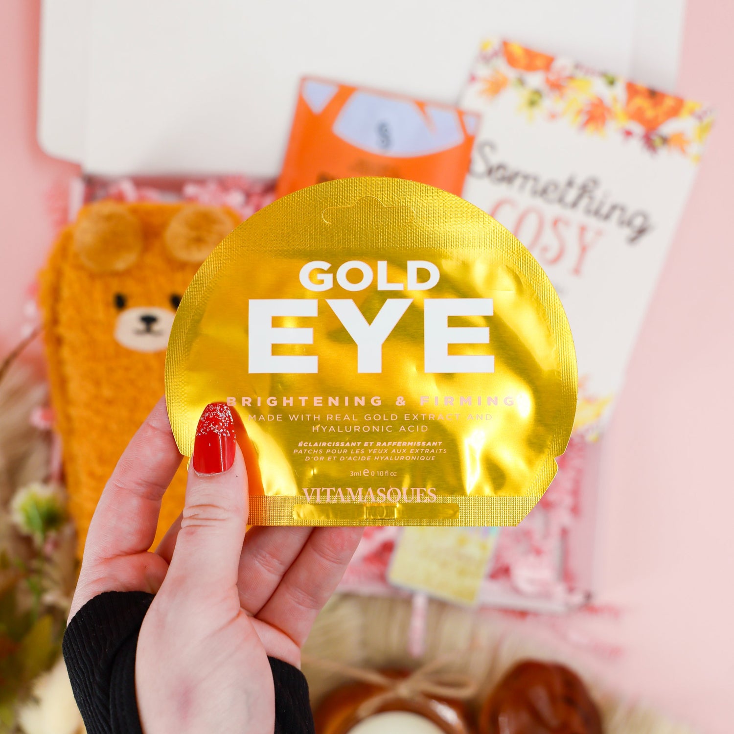 Autumn pamper hamper – fluffy bear socks, seasonal drinks, and skincare for her