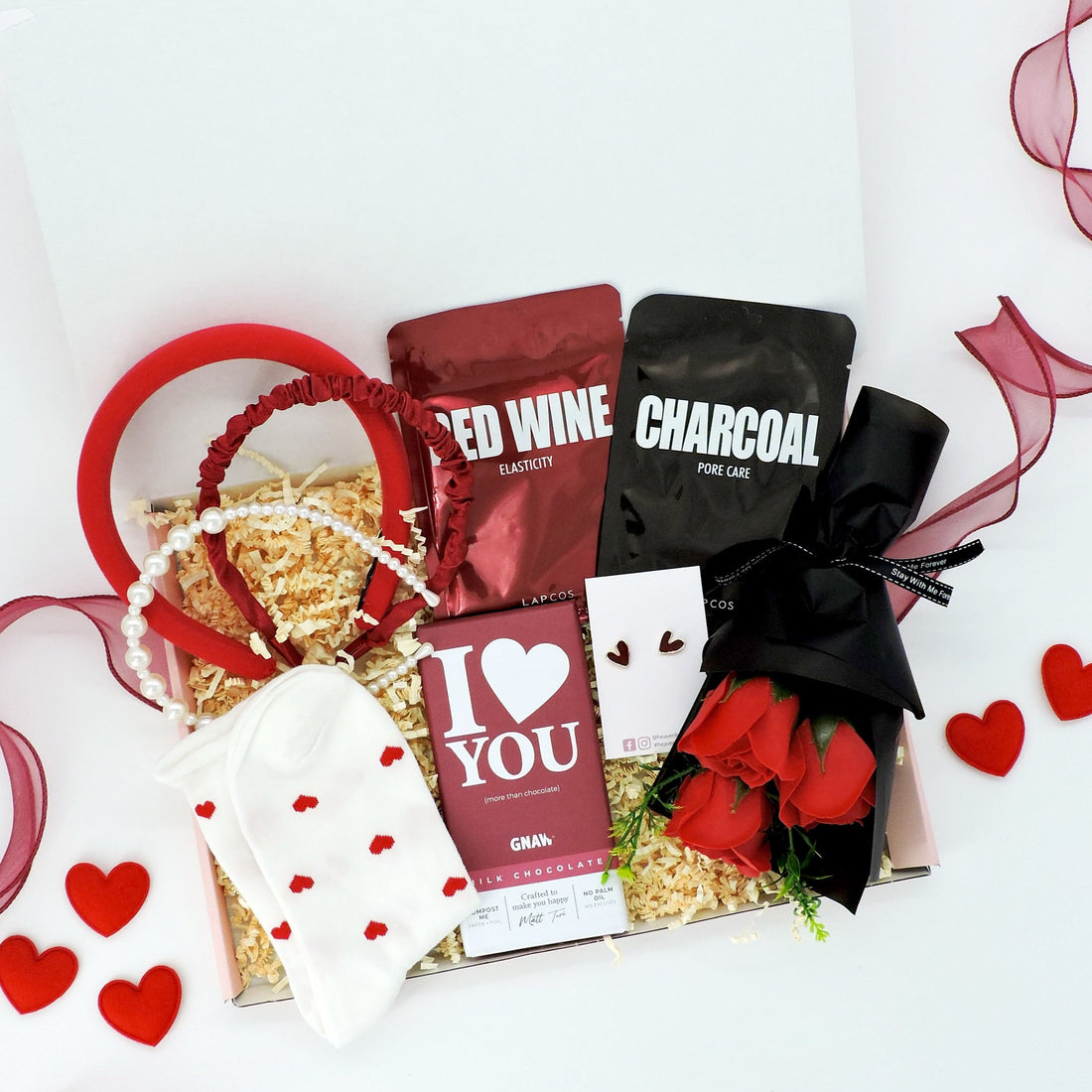 Red Hot Romance Valentine’s Gift – a luxurious and passionate self-care hamper for her.