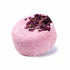 Luxury pink bath fizzer fizzing in water with rose petals, thoughtful pamper gift for her, relaxing self care bath soak