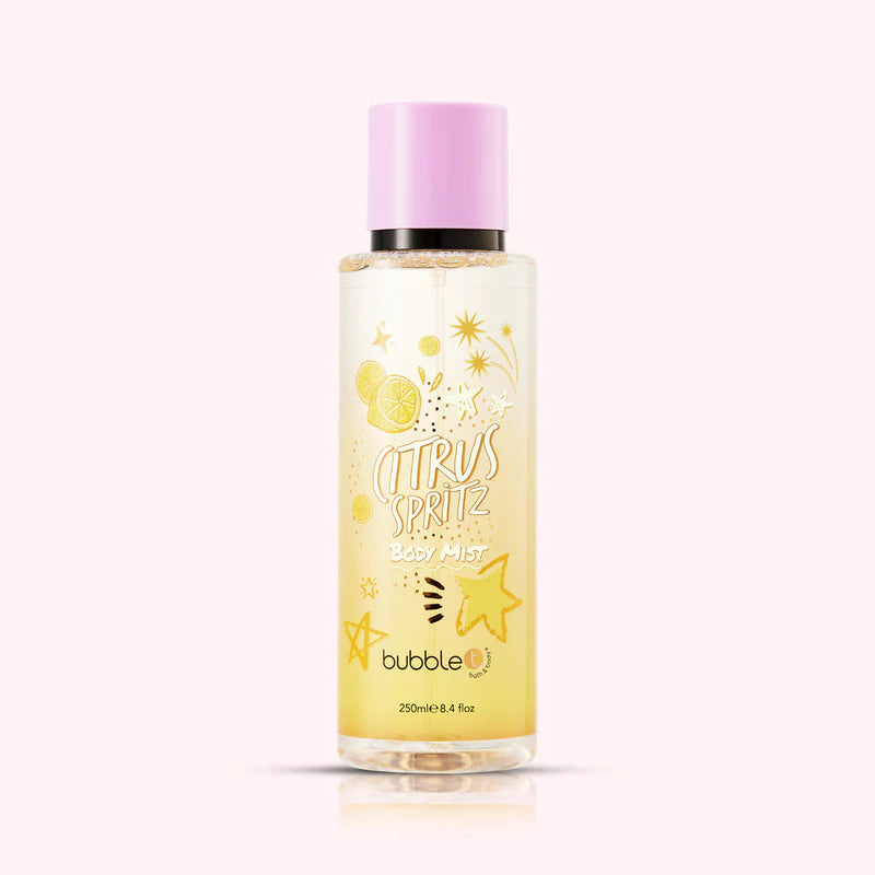 Citrus Spritz Body Mist bottle, highlighting its vibrant, refreshing essence for a cheerful, aromatic boost.