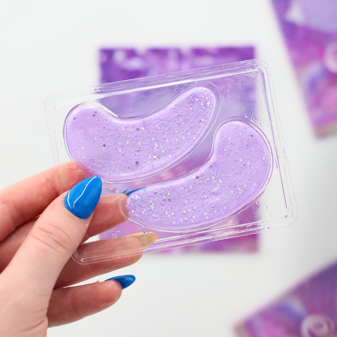 Self care gifts for her – soothing purple collagen eye gels for under-eyes

